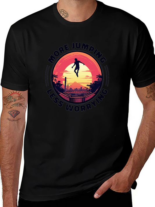 More Jumping Less Worrying Graphic T-Shirt
