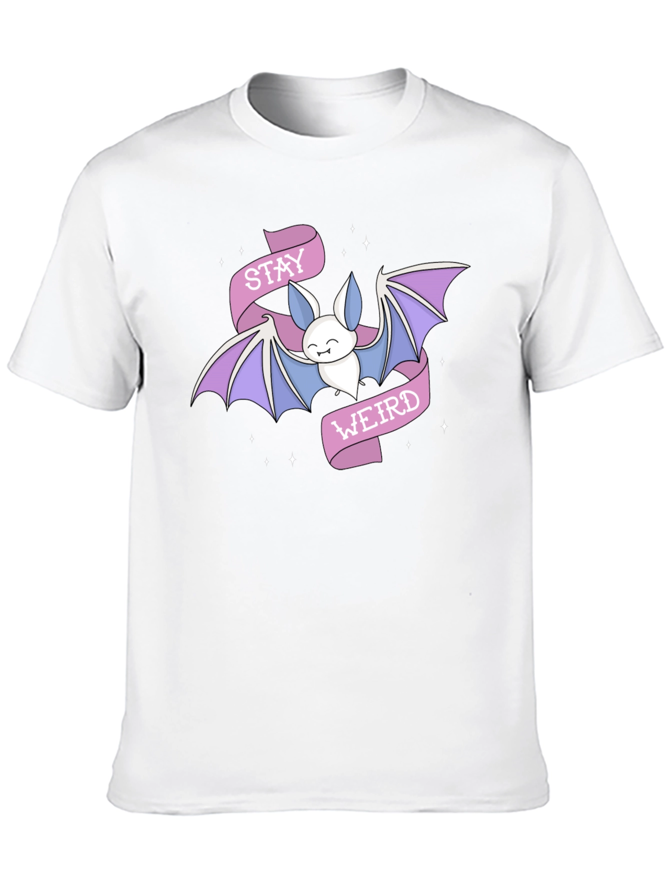 Stay Weird Bat Graphic Tee - Black Cotton T-Shirt