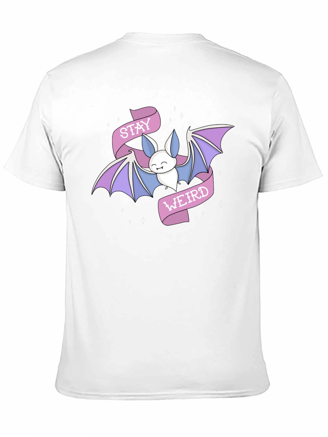 Stay Weird Bat Graphic Tee - Black Cotton T-Shirt