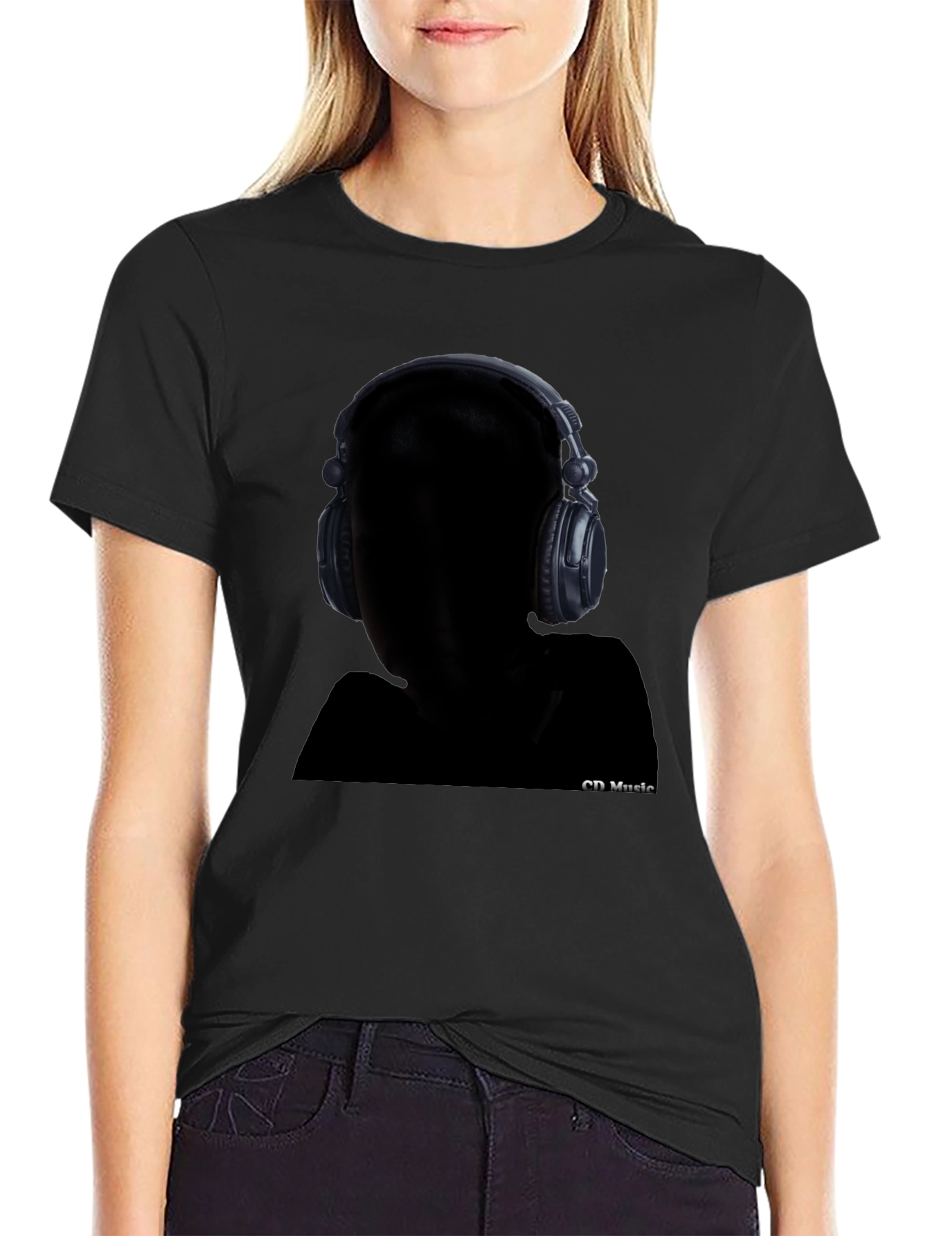 Headphone Graphic Black T-Shirt