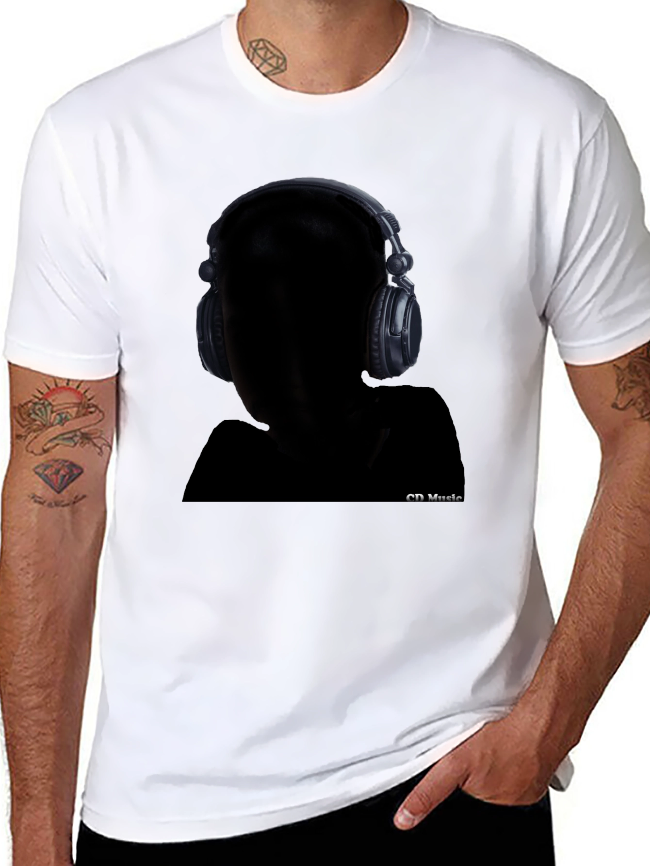 Headphone Graphic Black T-Shirt