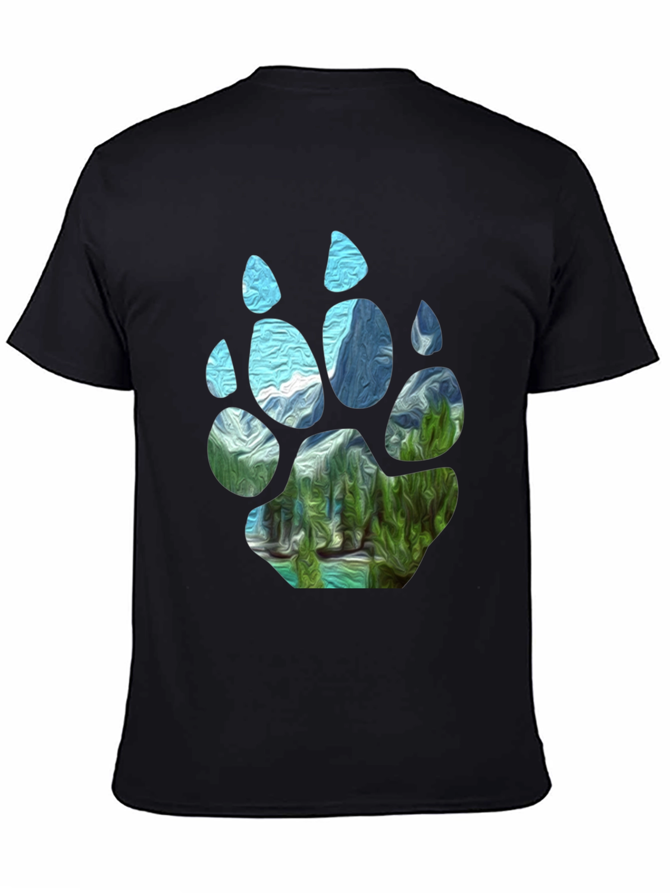 Bear Paw Landscape Graphic Tee - Black