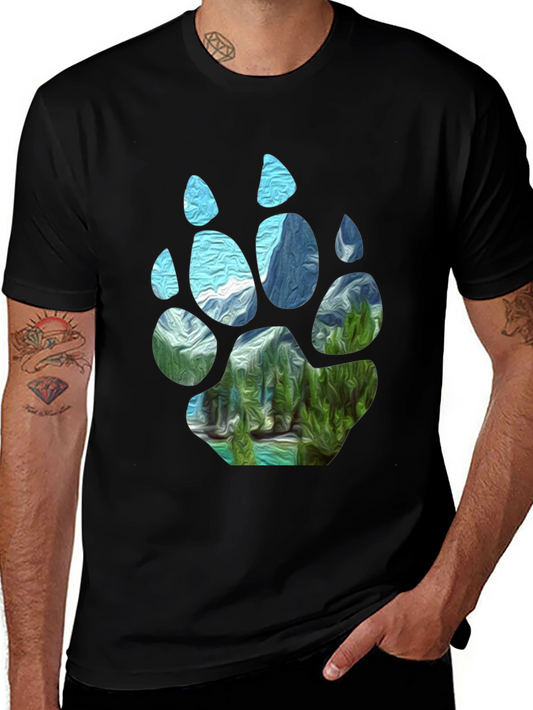 Bear Paw Landscape Graphic Tee - Black