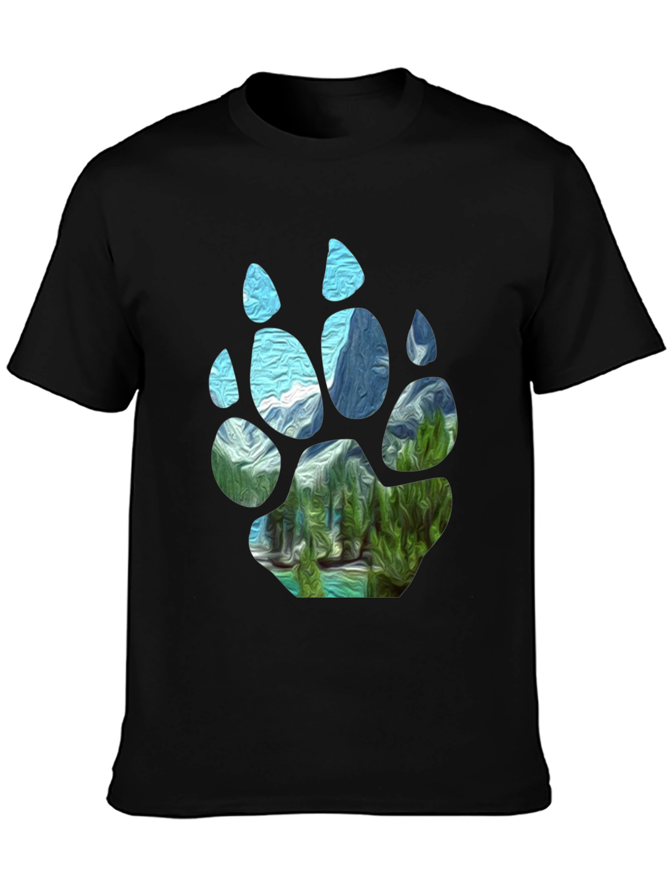 Bear Paw Landscape Graphic Tee - Black
