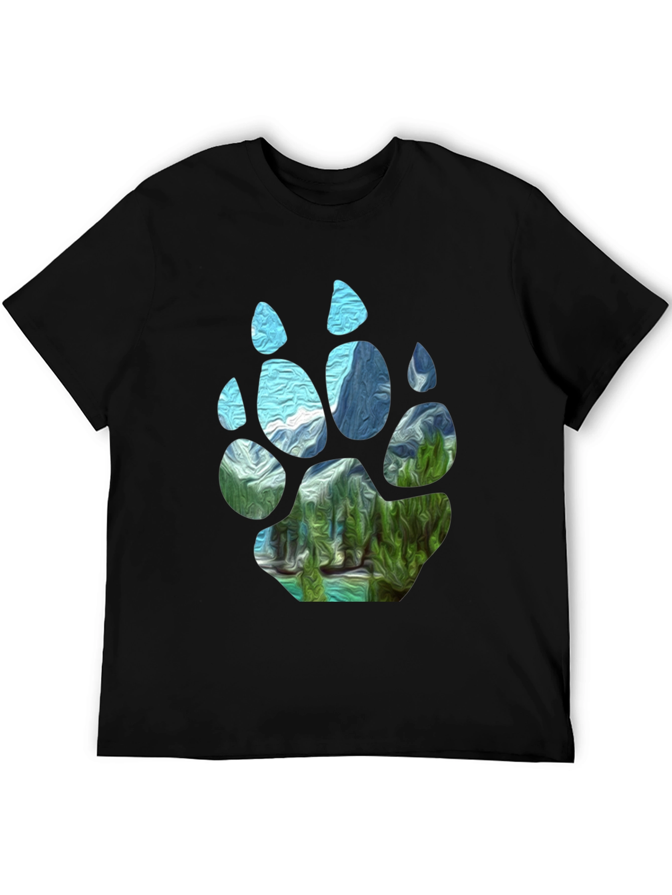Bear Paw Landscape Graphic Tee - Black