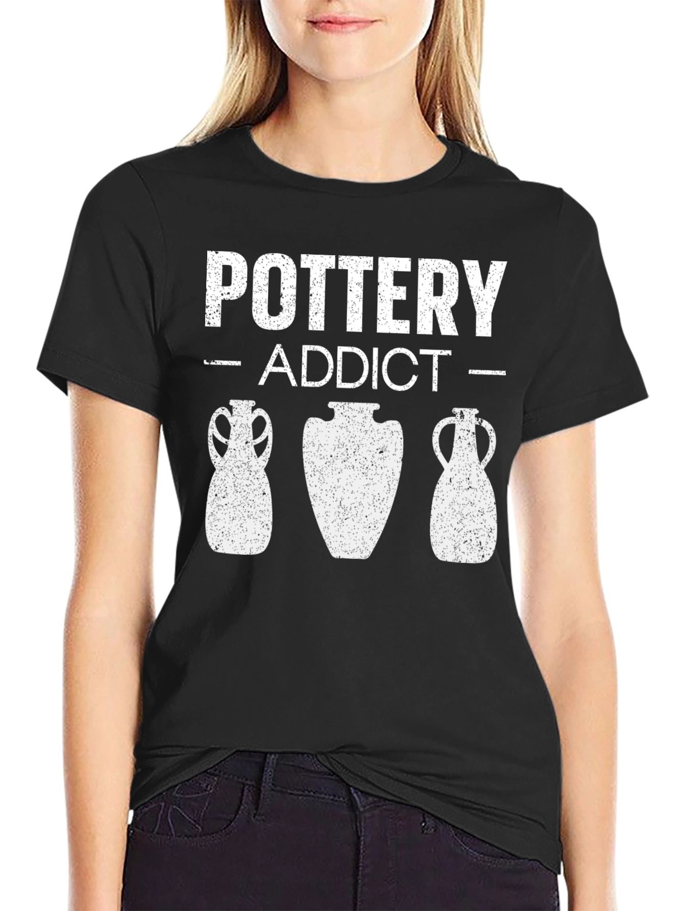 Pottery Addict Graphic Tee - Black Crew Neck