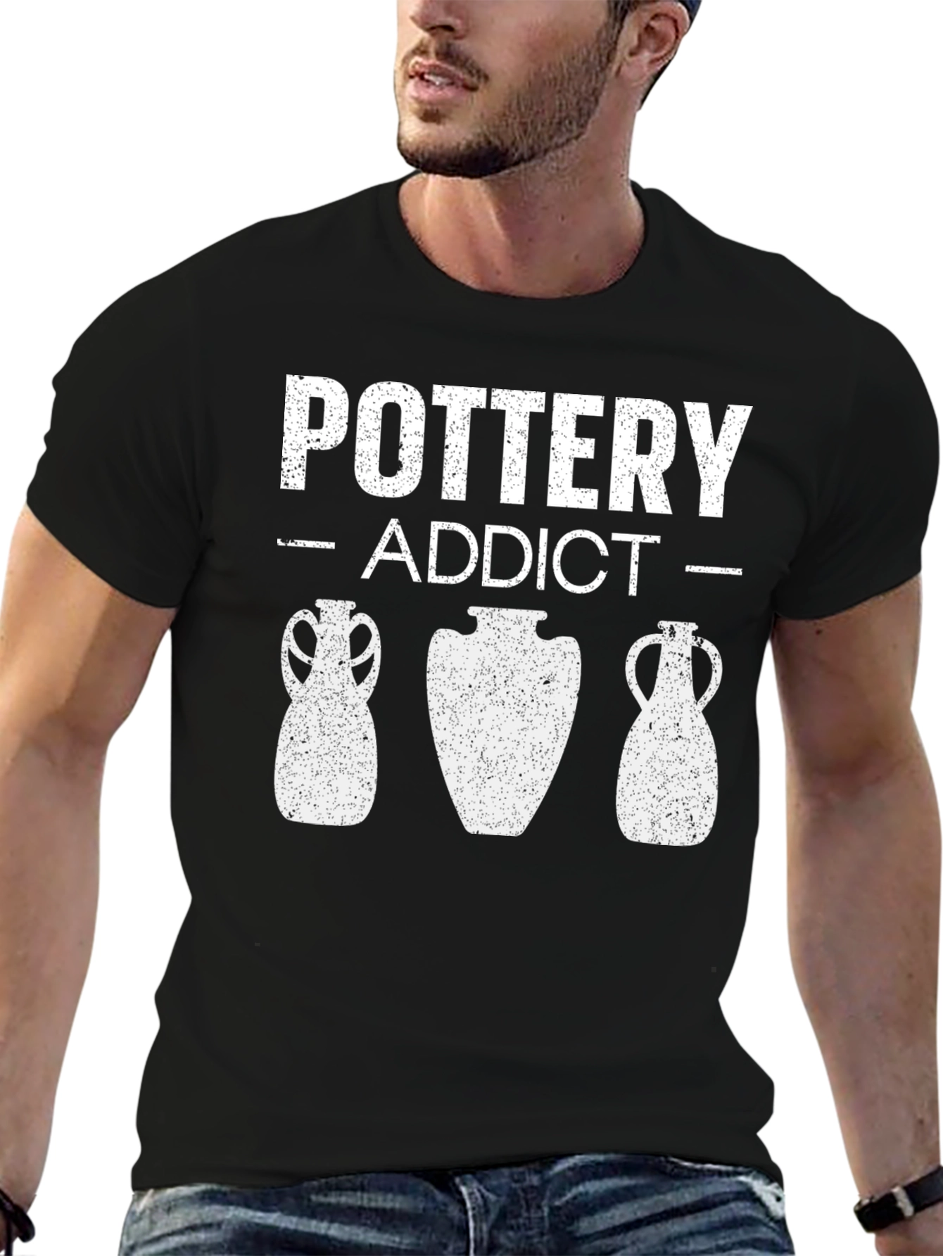 Pottery Addict Graphic Tee - Black Crew Neck