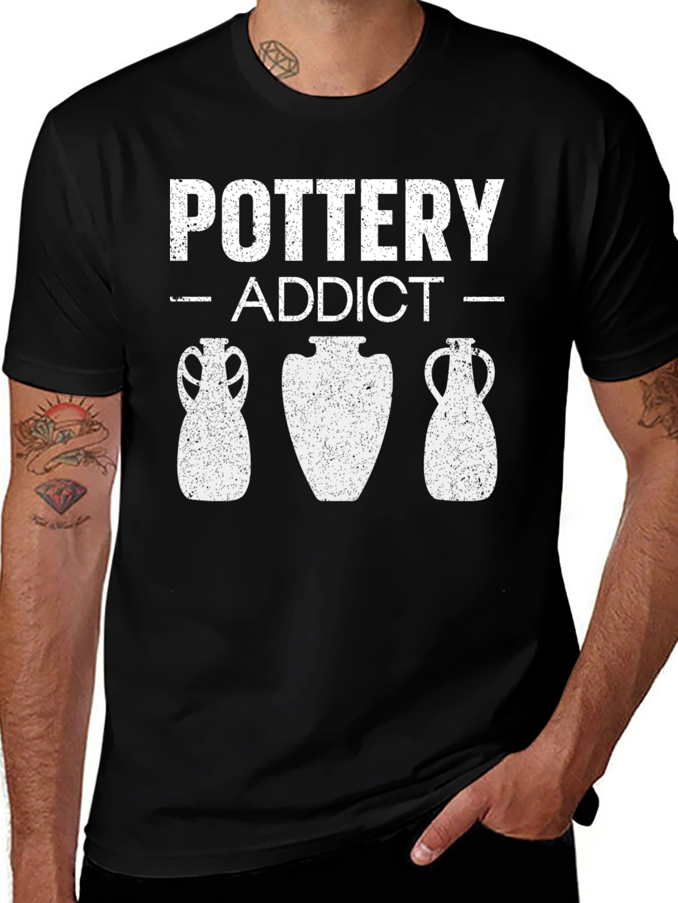 Pottery Addict Graphic Tee - Black Crew Neck