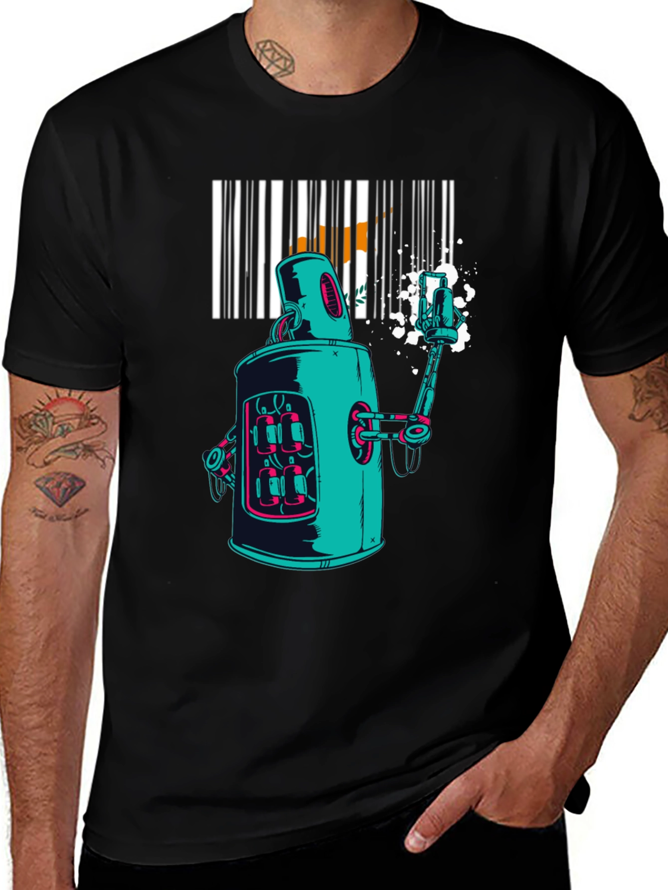 Retro Robot Graphic Tee - Cool Sci-Fi Design