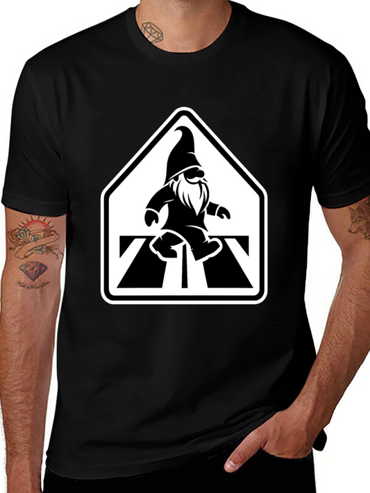 Gnome Crossing T-Shirt - Black Graphic Tee