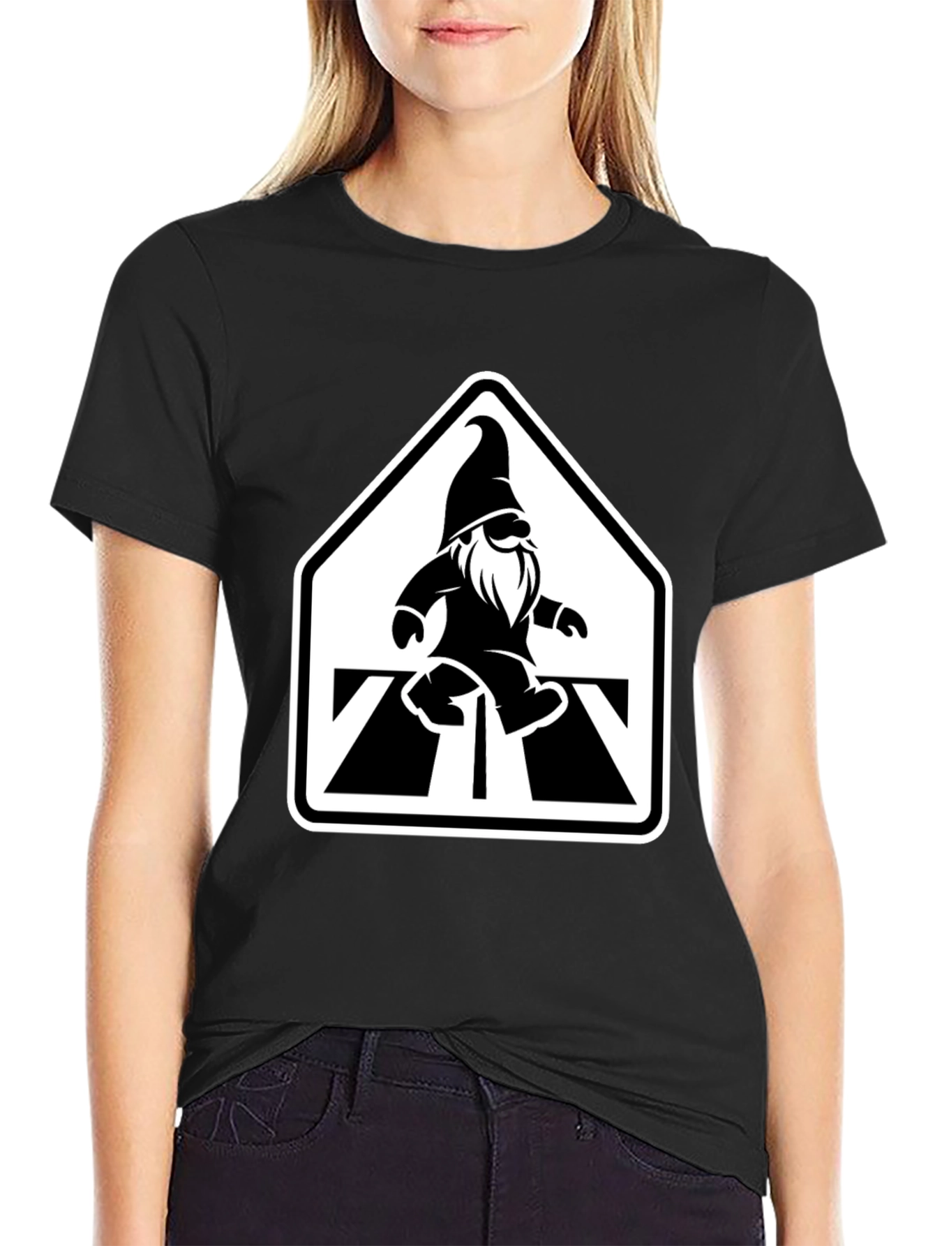 Gnome Crossing T-Shirt - Black Graphic Tee