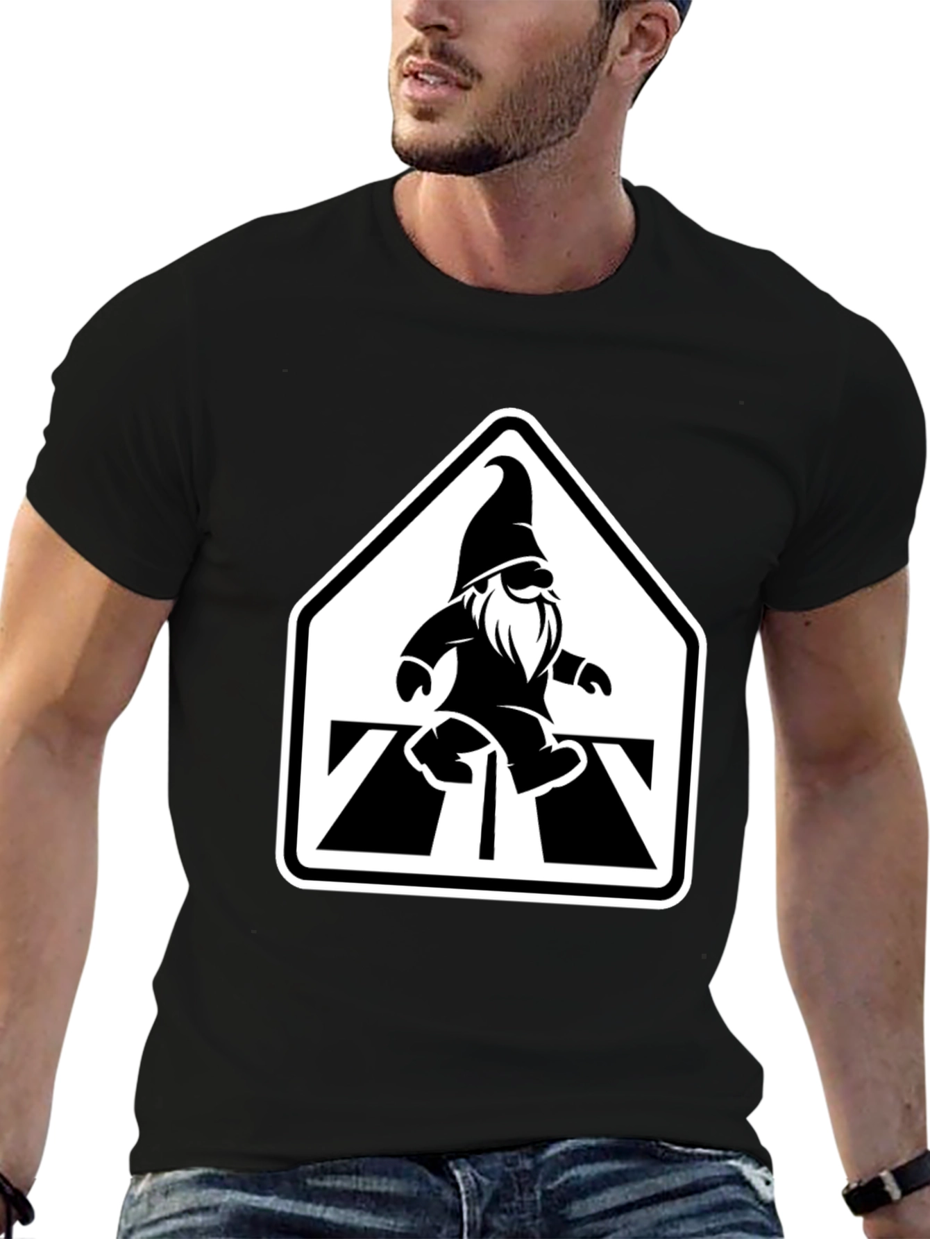 Gnome Crossing T-Shirt - Black Graphic Tee