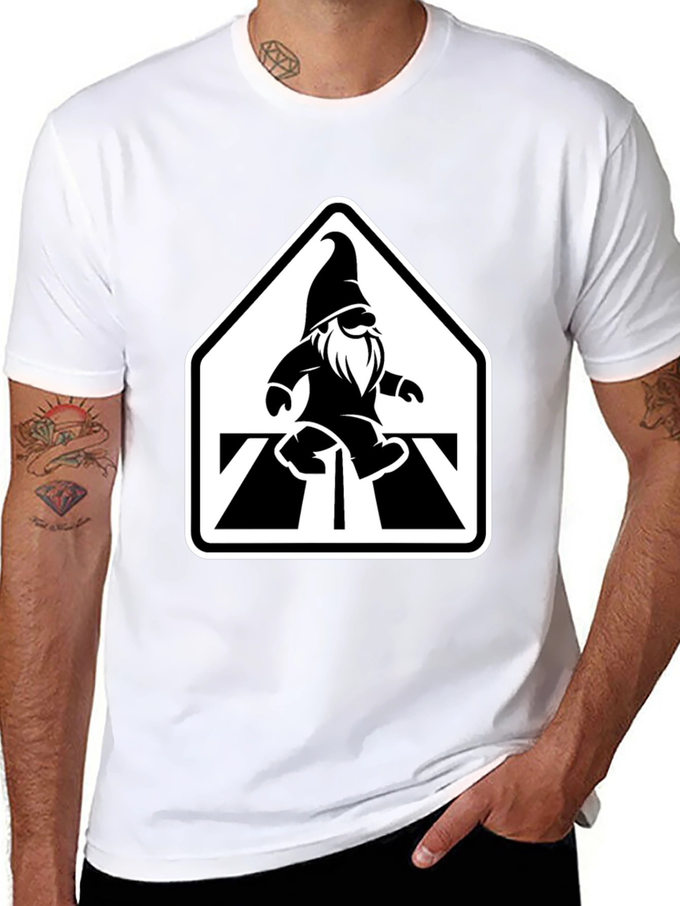 Gnome Crossing T-Shirt - Black Graphic Tee