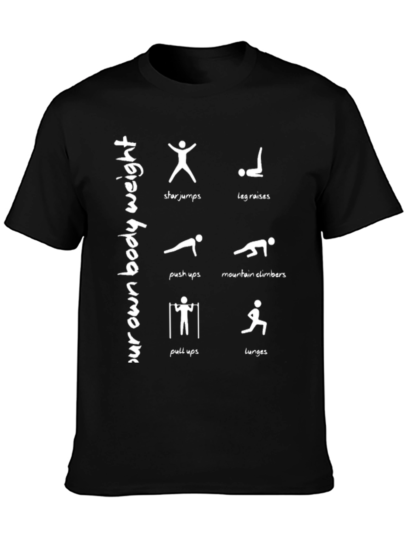 Bodyweight Exercise Black T-Shirt