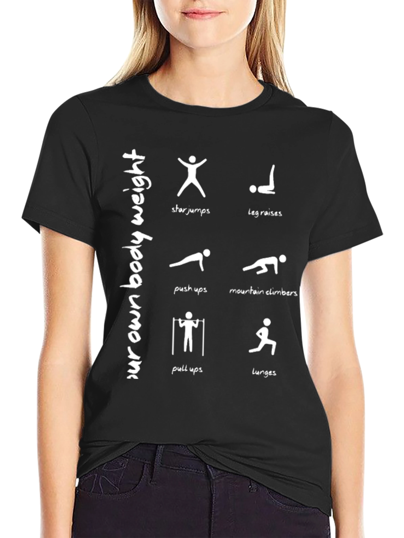 Bodyweight Exercise Black T-Shirt