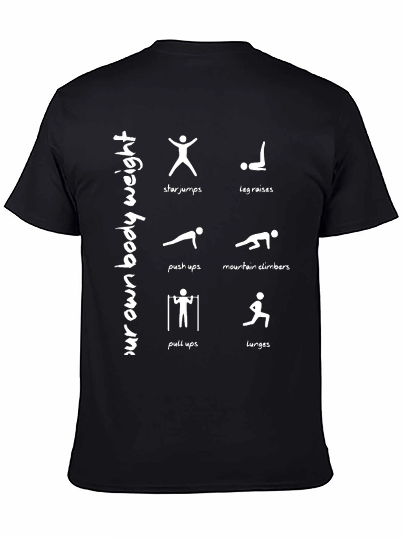 Bodyweight Exercise Black T-Shirt
