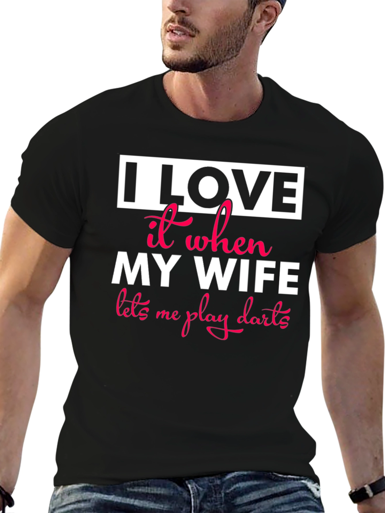 I Love My Wife Darts T-Shirt Funny Husband Gift
