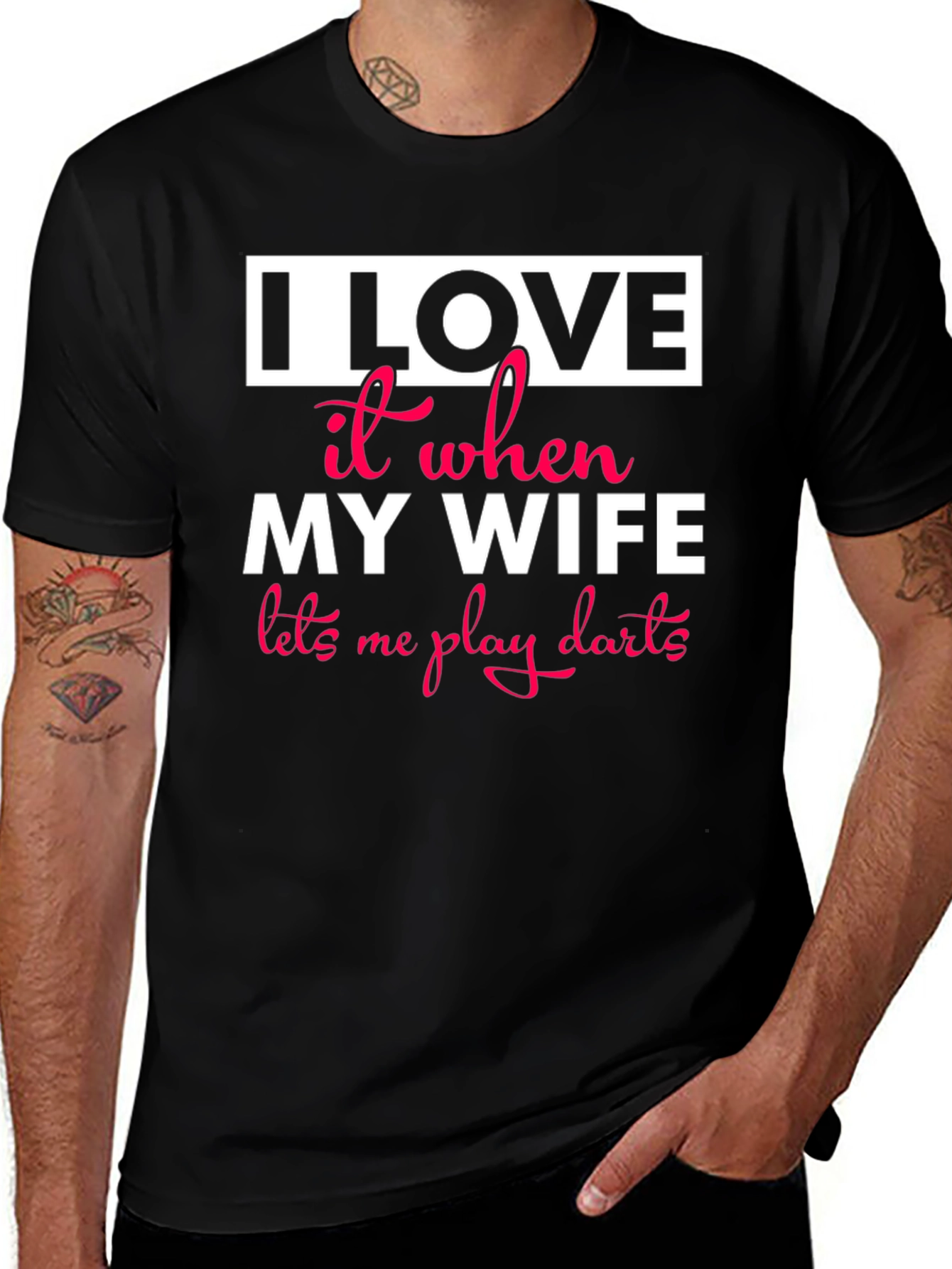 I Love My Wife Darts T-Shirt Funny Husband Gift