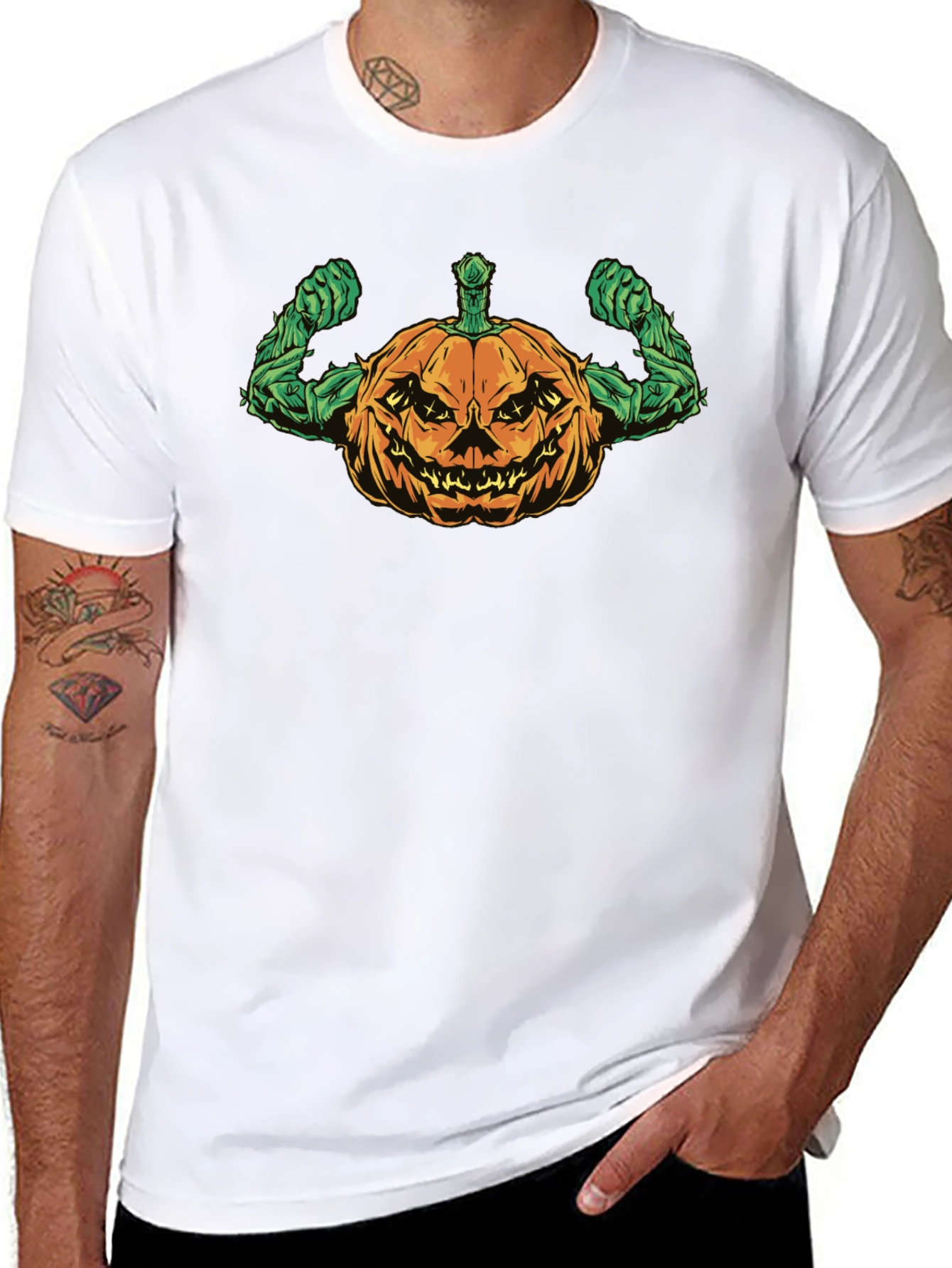 Halloween Pumpkin Muscle T-Shirt