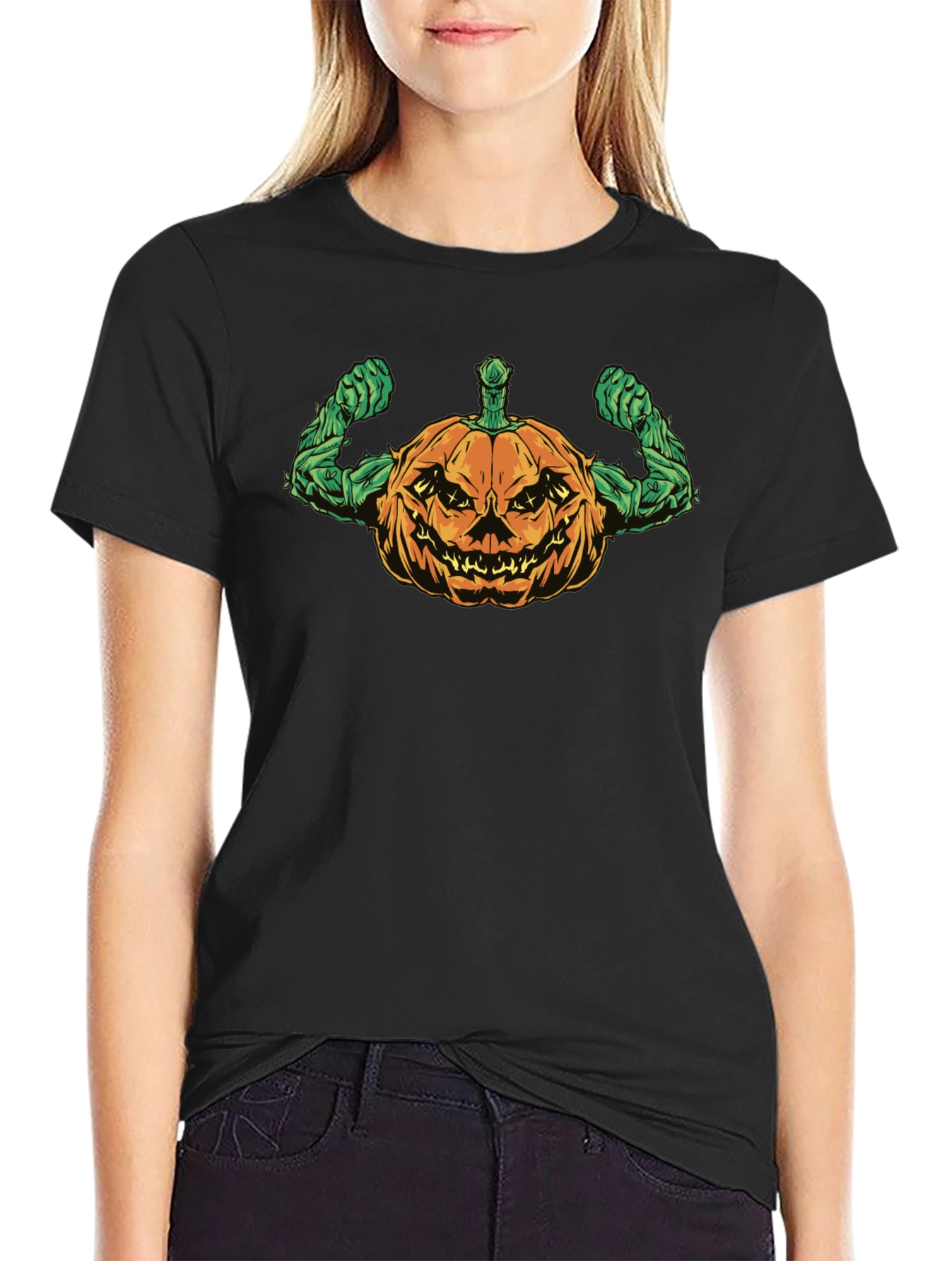 Halloween Pumpkin Muscle T-Shirt