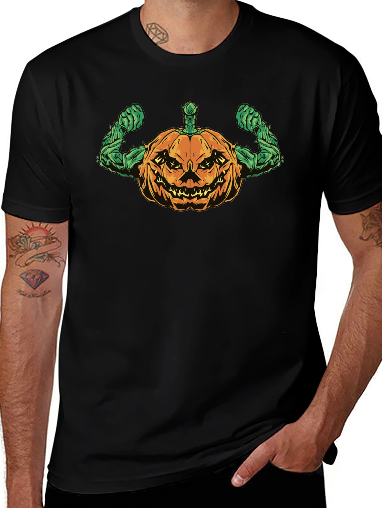 Halloween Pumpkin Muscle T-Shirt