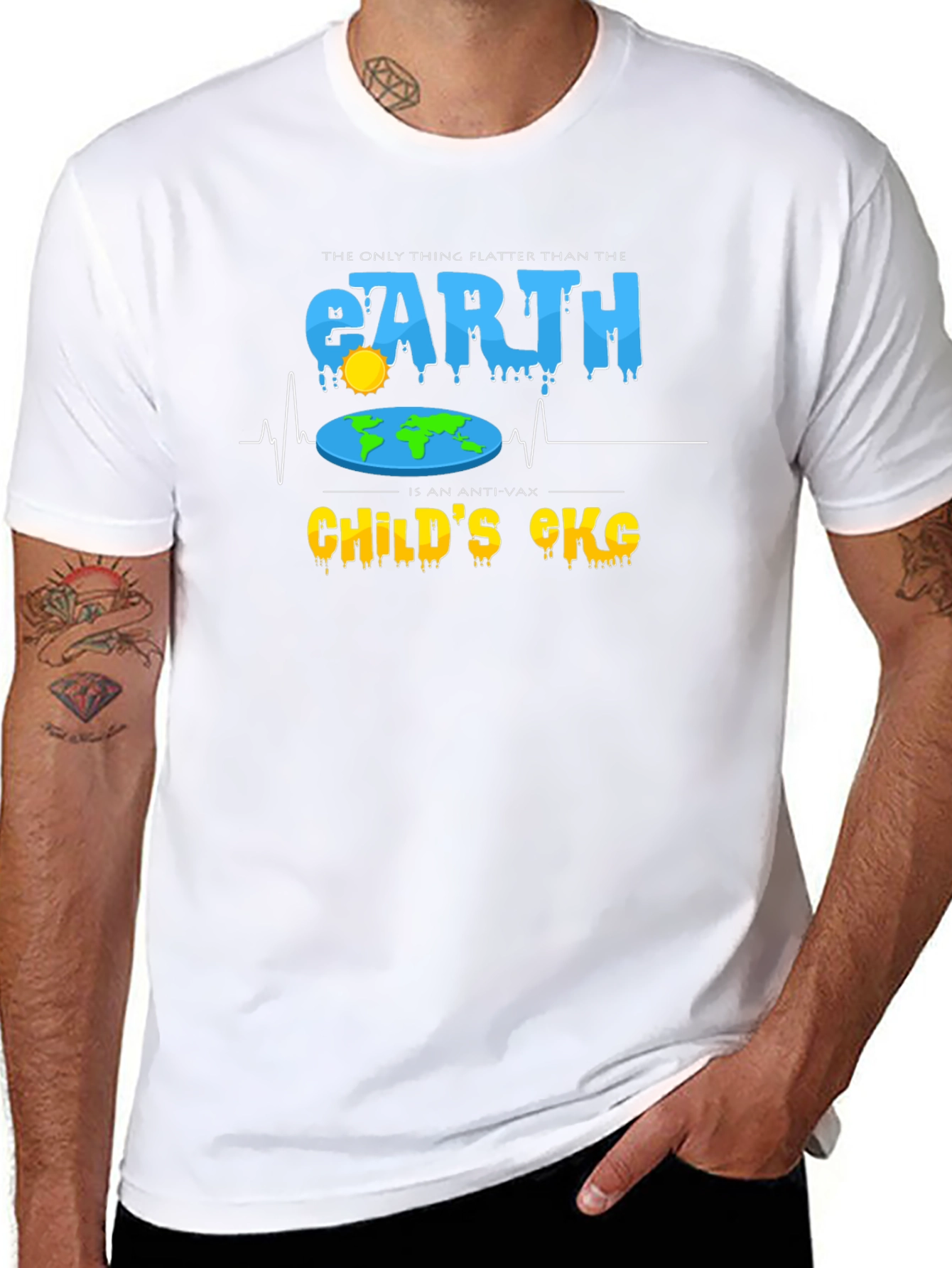 Flat Earth Anti-Vax T-Shirt