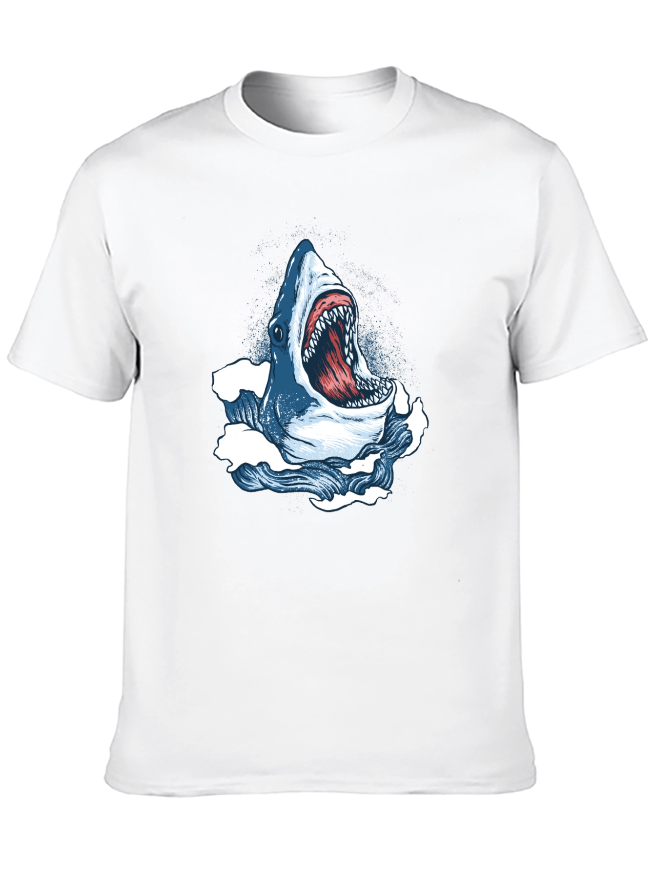 Shark Attack Graphic Tee - Bold Black Cotton T-Shirt