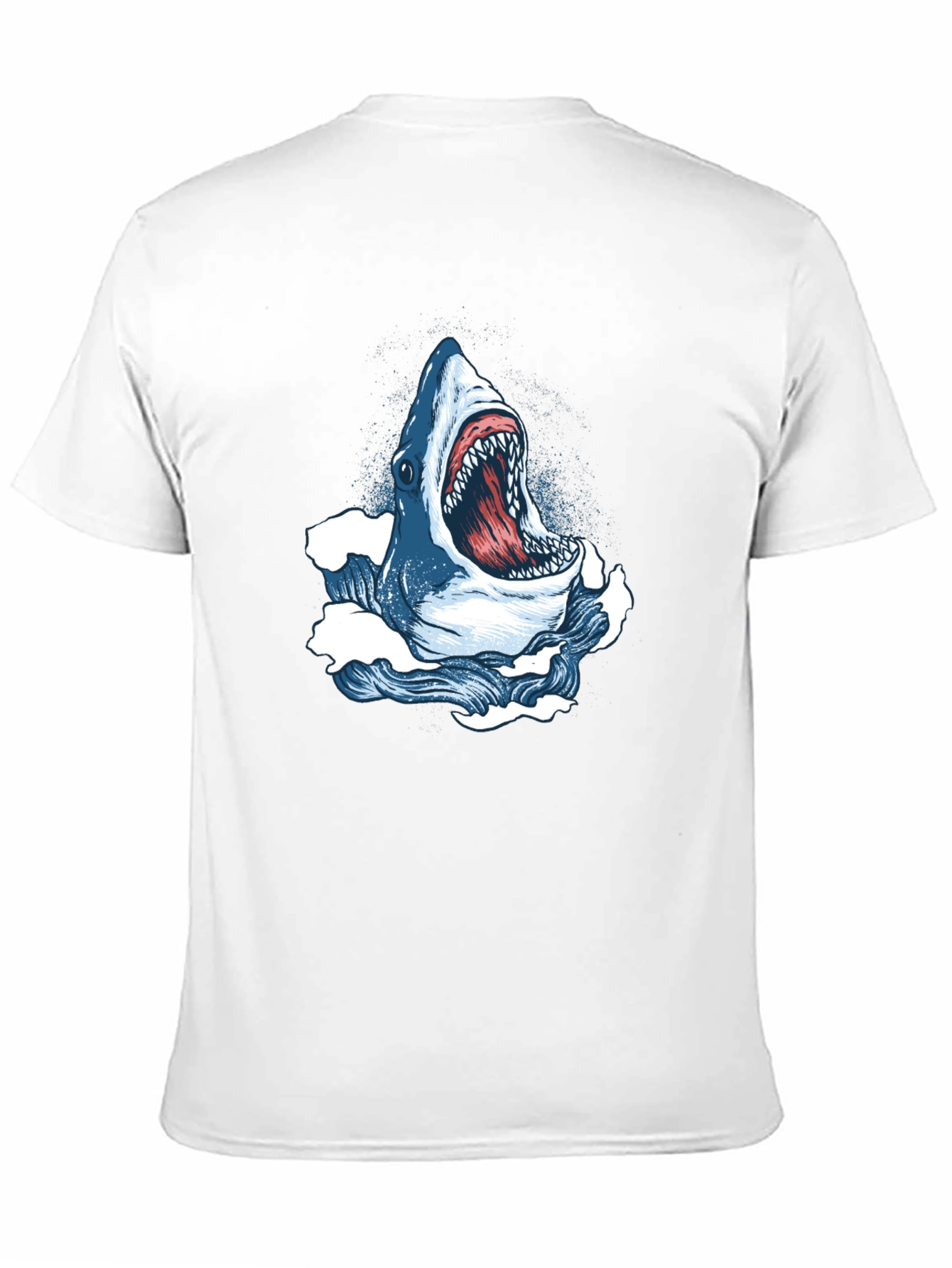 Shark Attack Graphic Tee - Bold Black Cotton T-Shirt