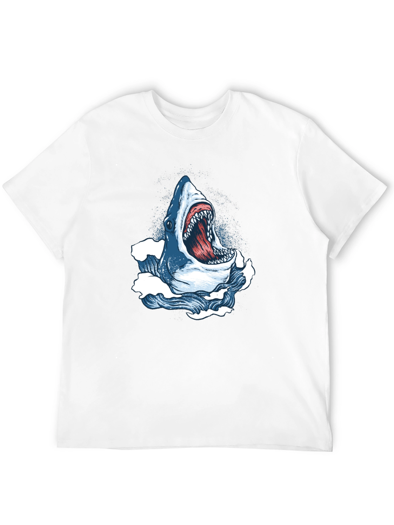 Shark Attack Graphic Tee - Bold Black Cotton T-Shirt