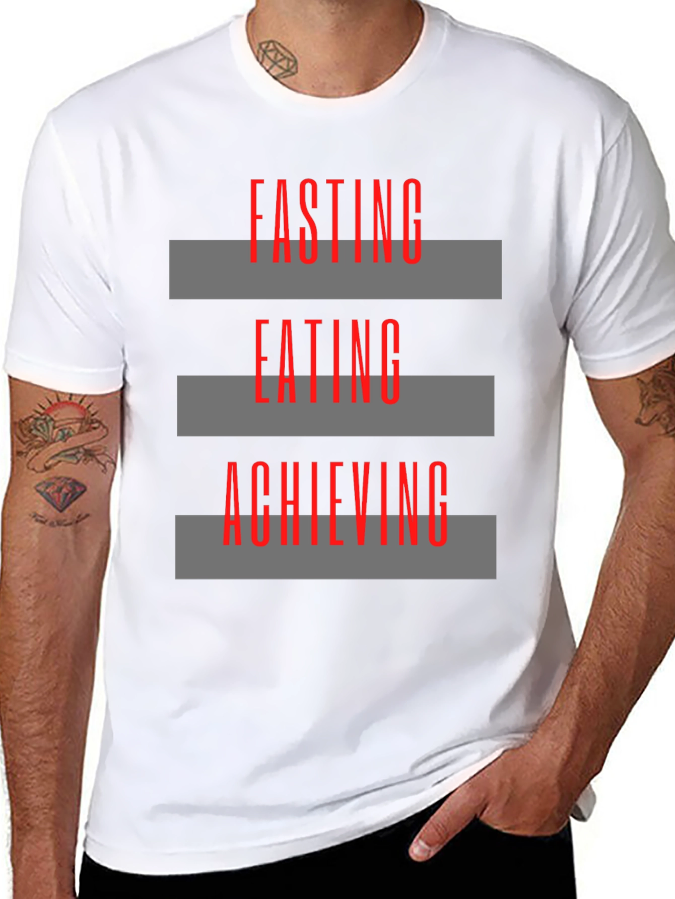 Fasting Eating Achieving Graphic Tee - Black