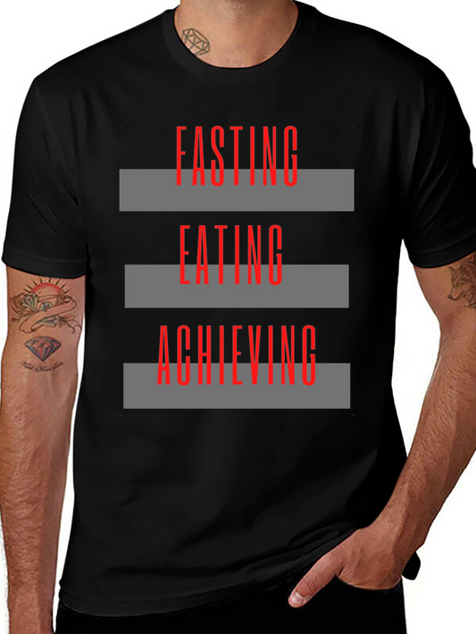 Fasting Eating Achieving Graphic Tee - Black
