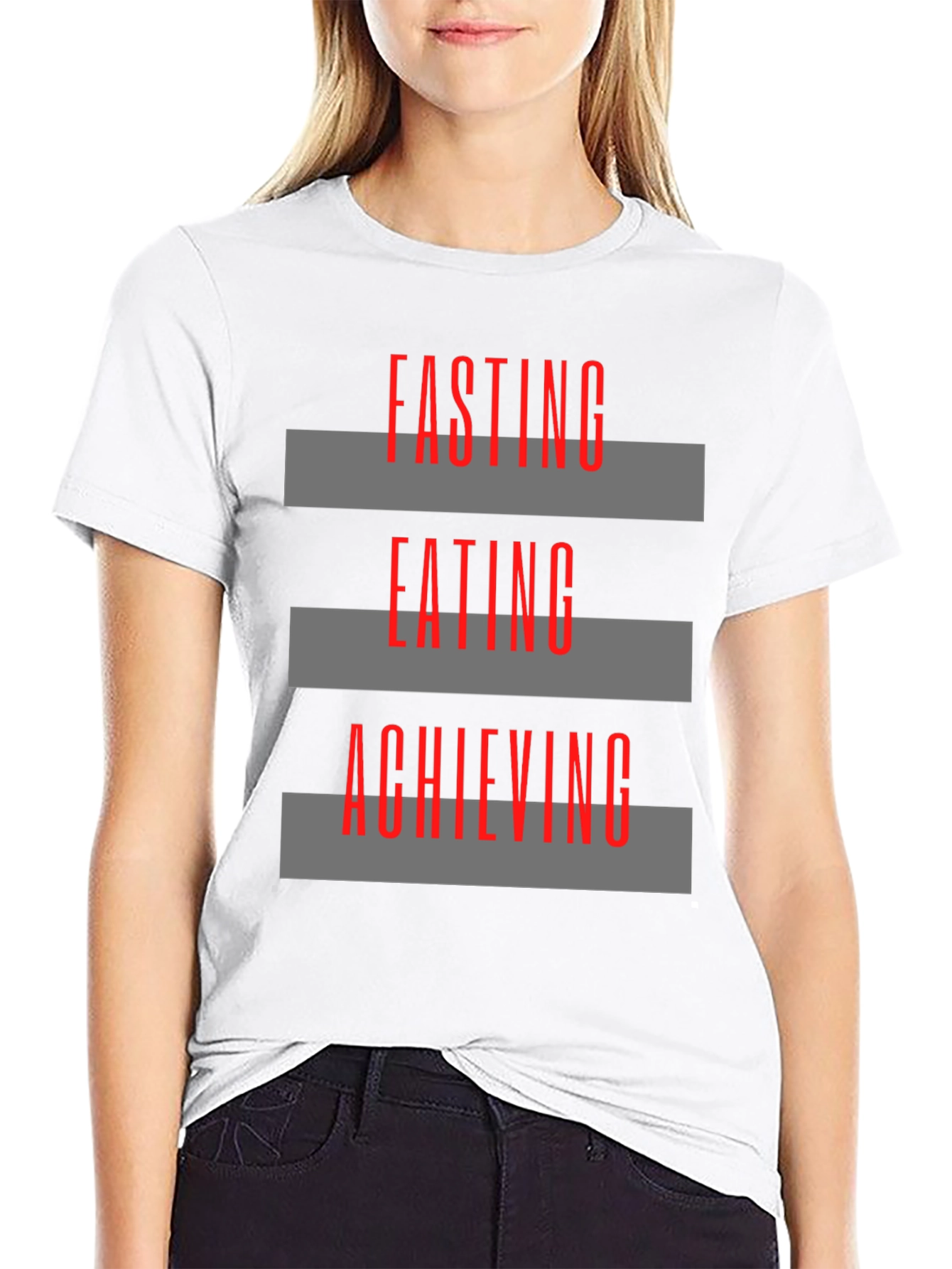 Fasting Eating Achieving Graphic Tee - Black