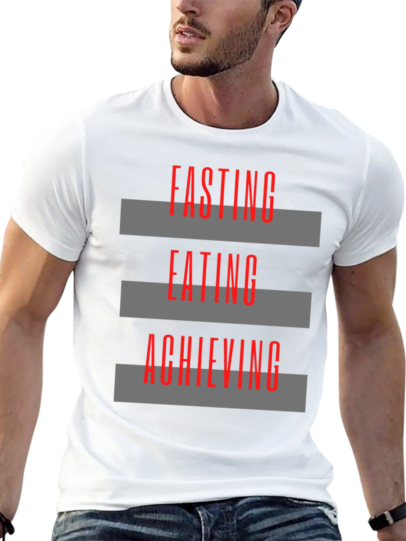 Fasting Eating Achieving Graphic Tee - Black