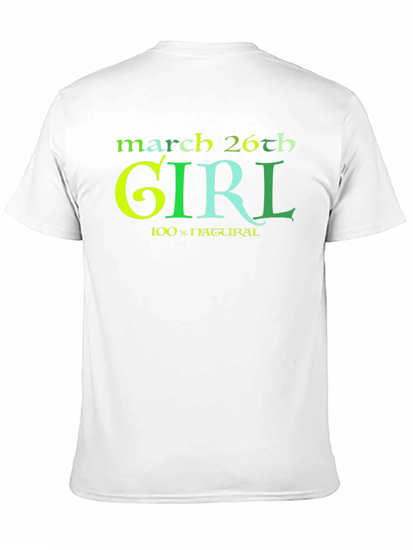 March 26th Girl 100% Natural Black T-Shirt