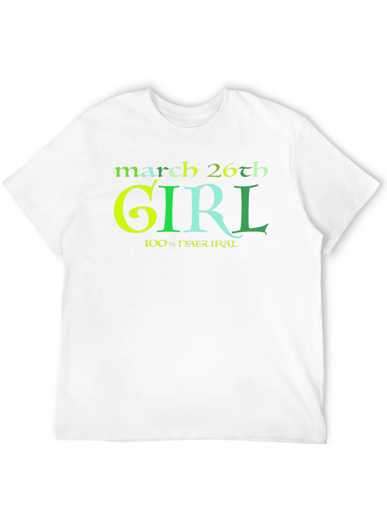 March 26th Girl 100% Natural Black T-Shirt