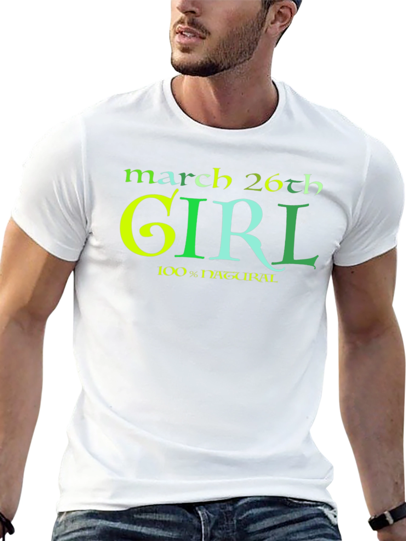 March 26th Girl 100% Natural Black T-Shirt