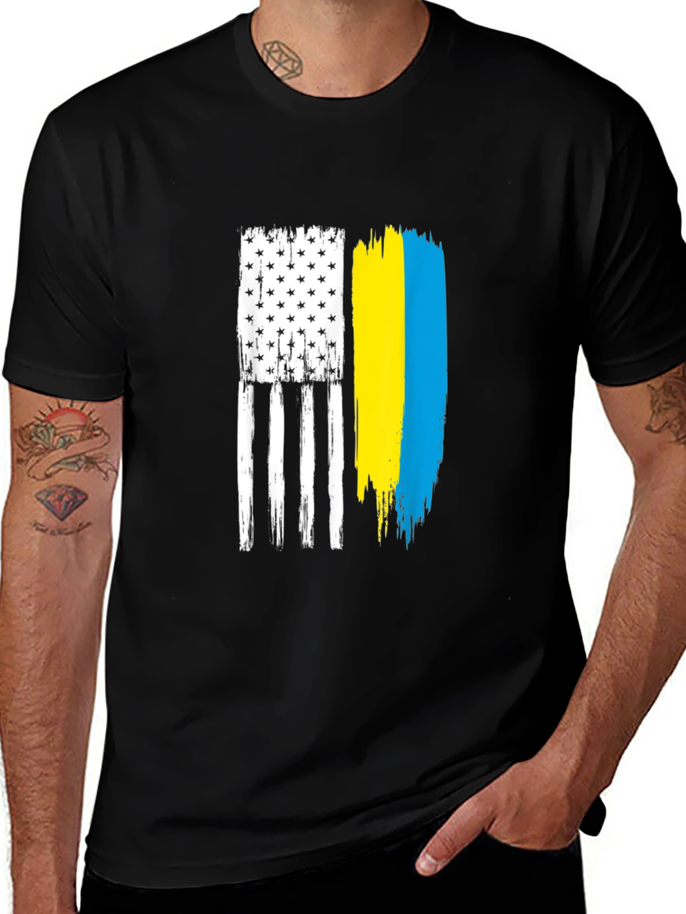 USA Ukraine Flag Graphic Tee