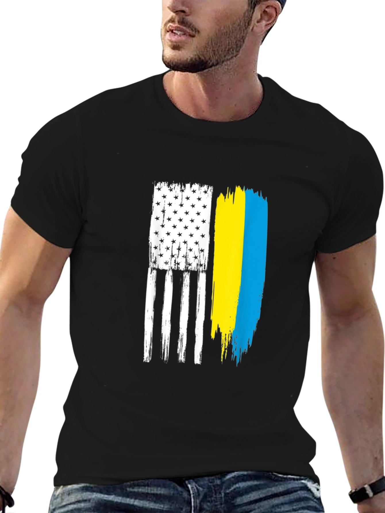 USA Ukraine Flag Graphic Tee
