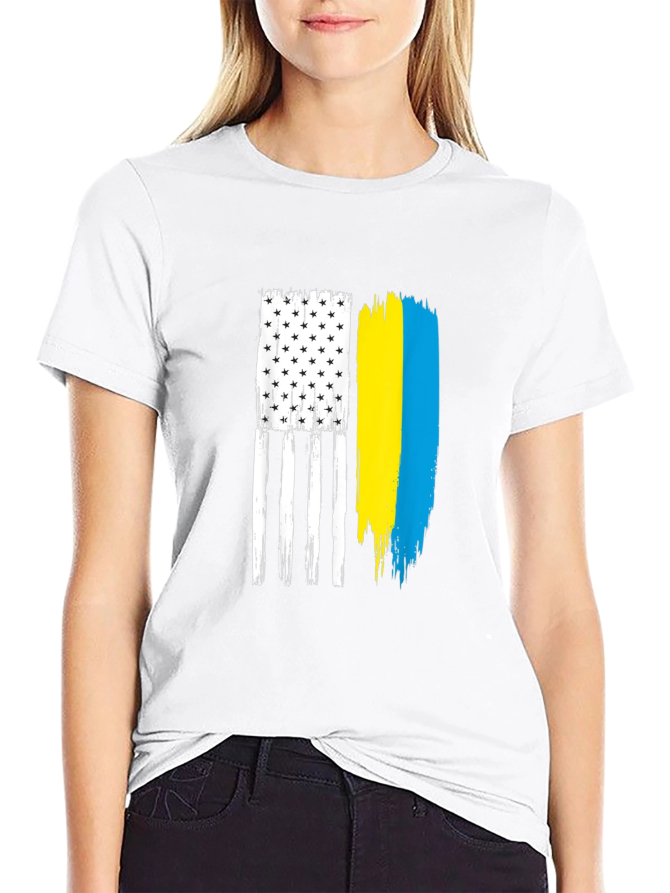 USA Ukraine Flag Graphic Tee