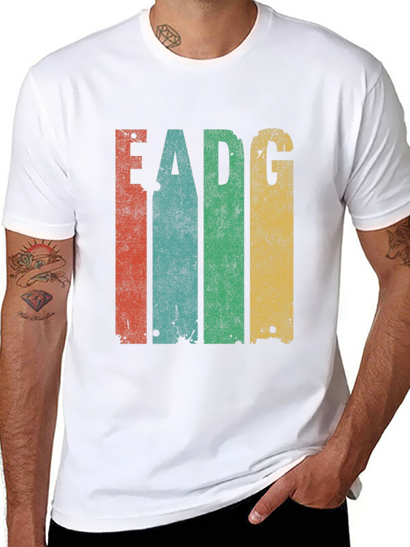 Retro EADG Guitar Tuning T-Shirt - Musician Tee