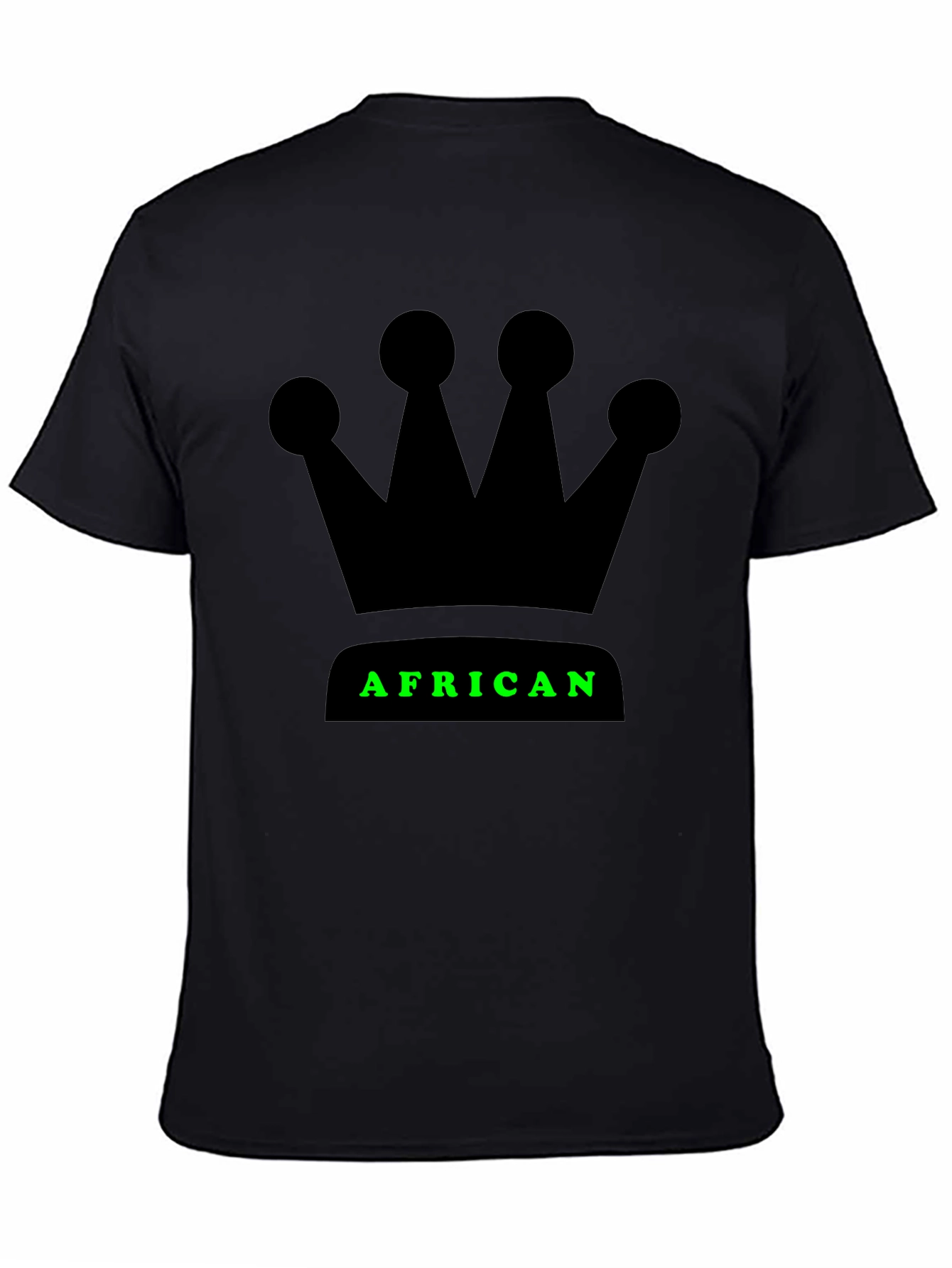 African Crown Graphic T-Shirt - Black