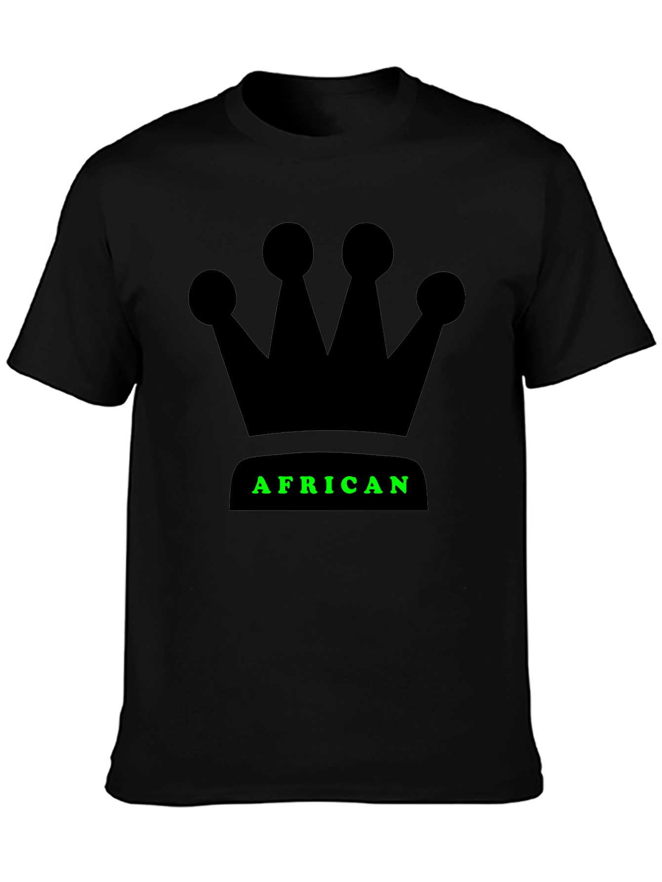 African Crown Graphic T-Shirt - Black