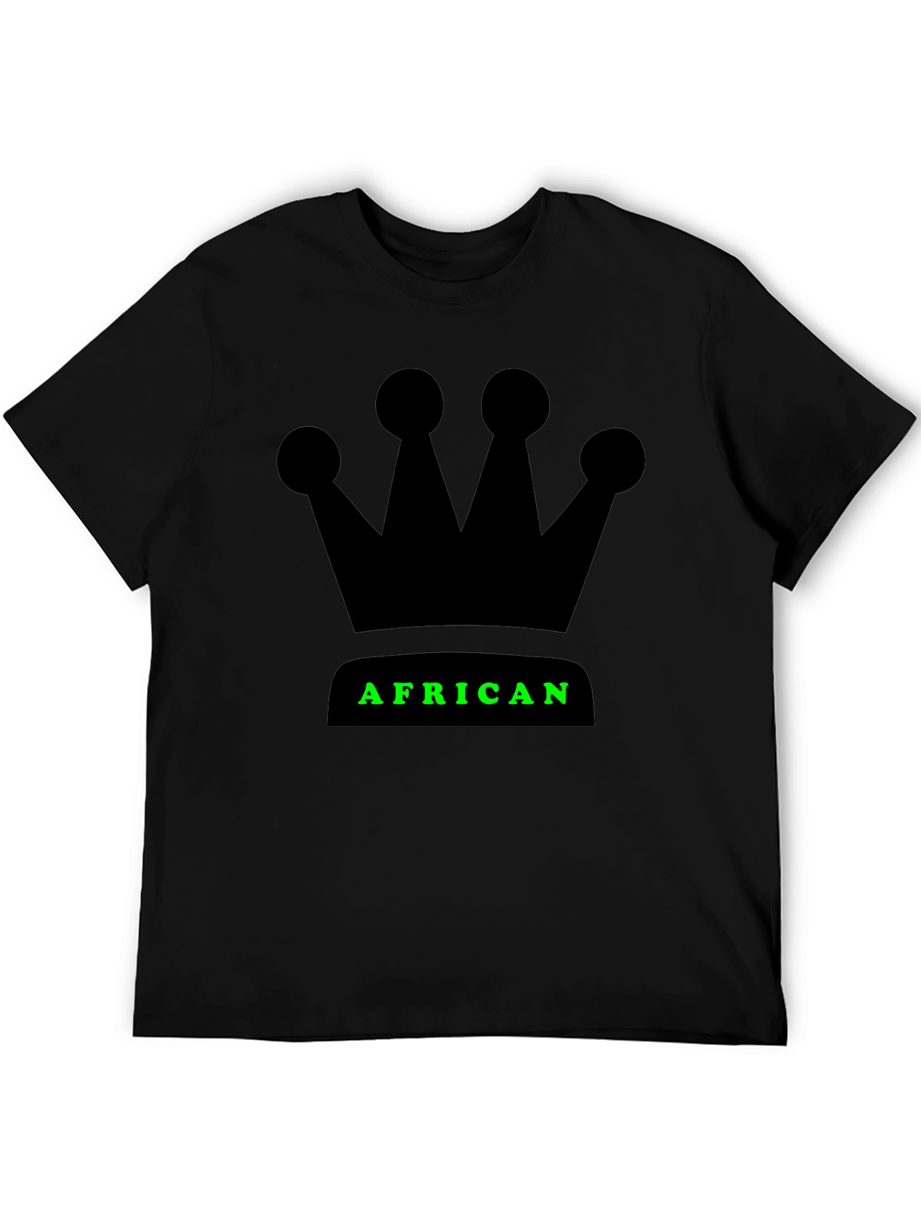 African Crown Graphic T-Shirt - Black