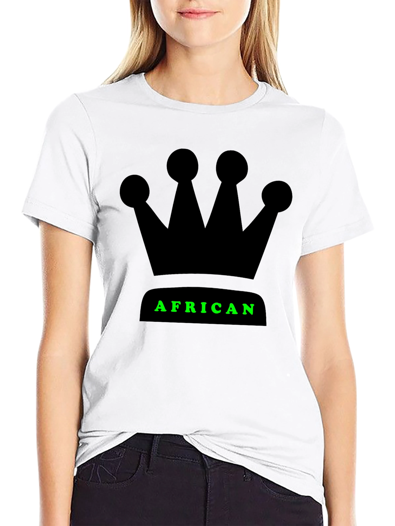 African Crown Graphic T-Shirt - Black