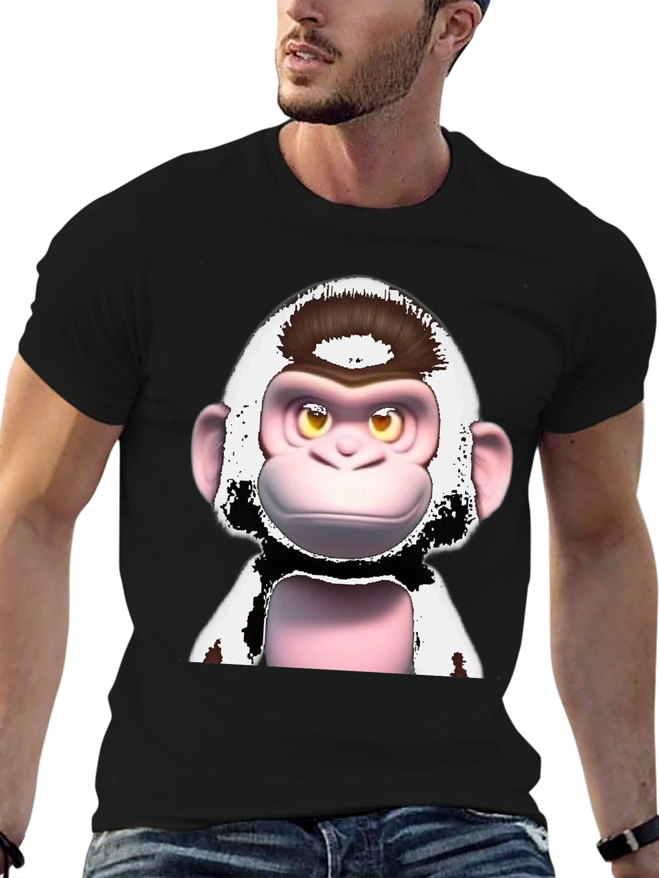 Funky Monkey Graphic T-Shirt - Black Cotton Tee