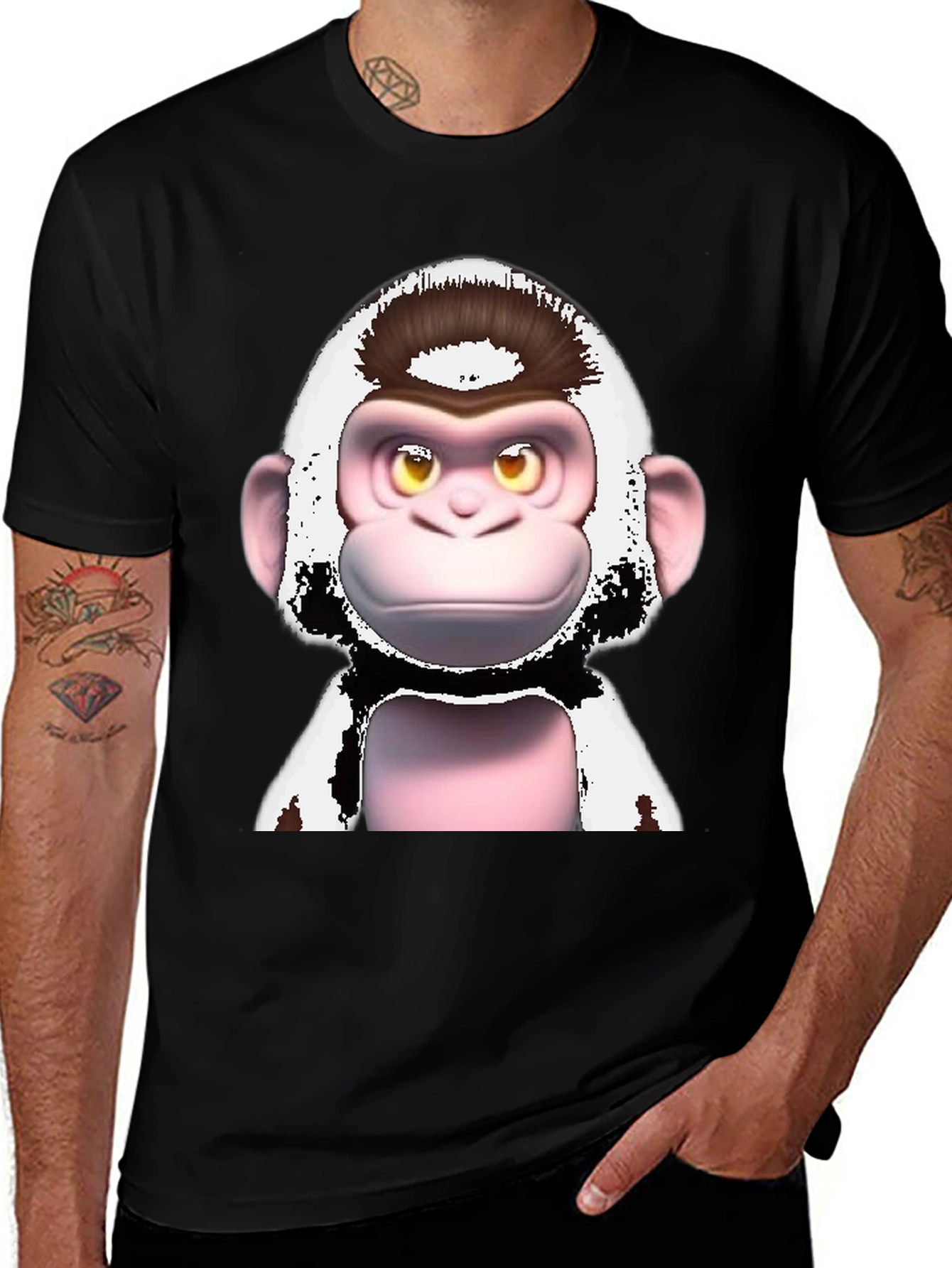 Funky Monkey Graphic T-Shirt - Black Cotton Tee