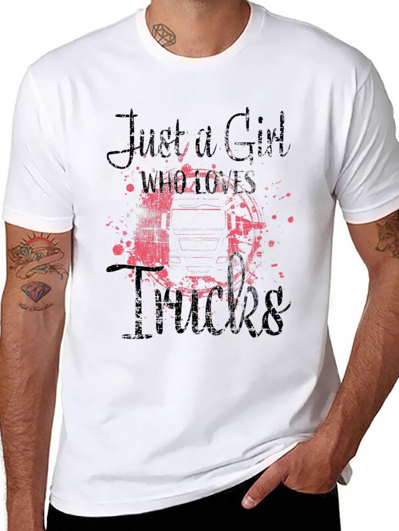 Just A Girl Who Loves Trucks Graphic Tee