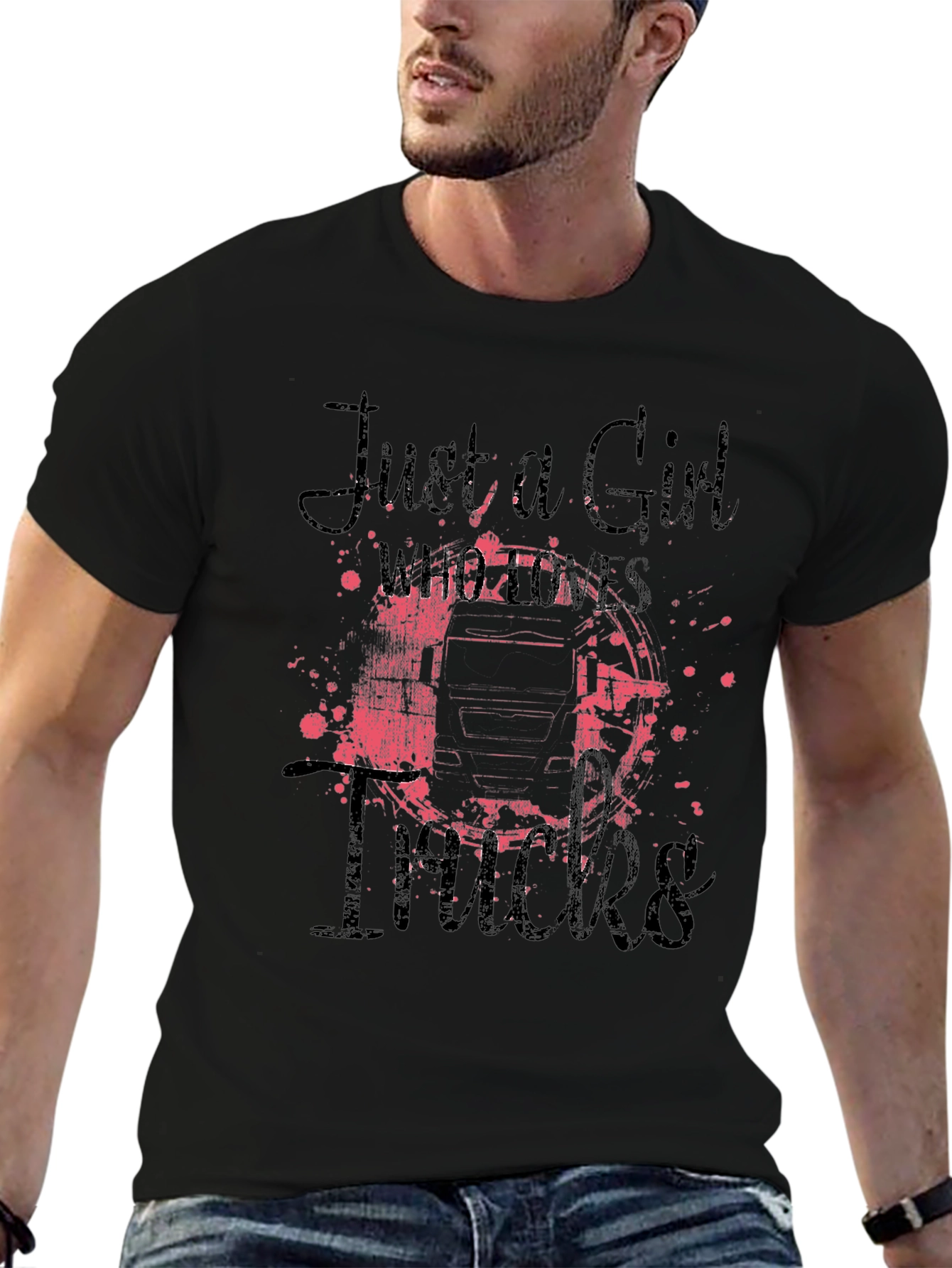Just A Girl Who Loves Trucks Graphic Tee