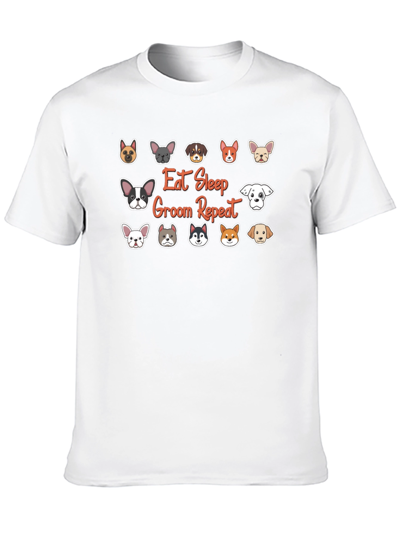 Eat Sleep Groom Repeat Dog Breed T-Shirt