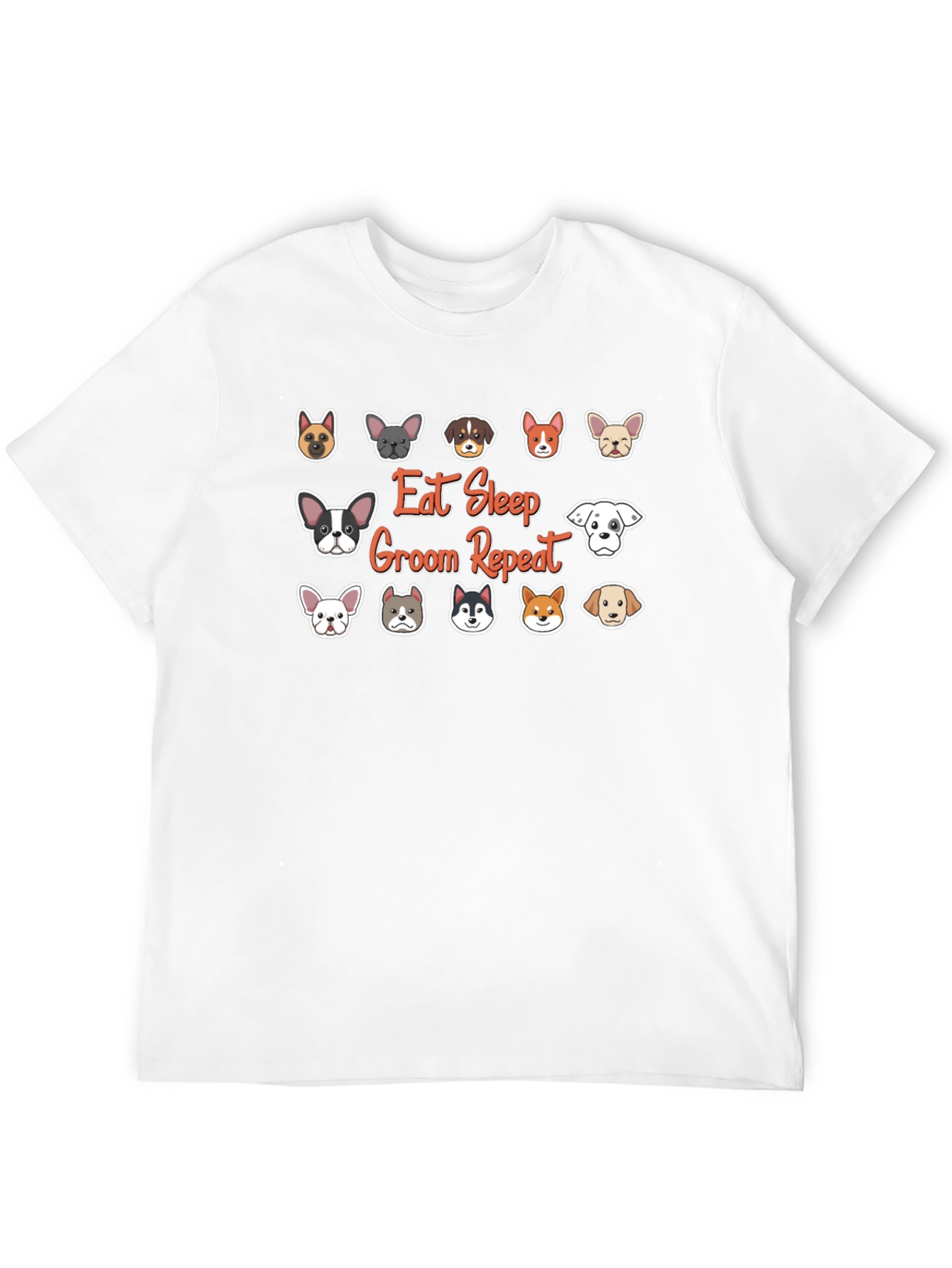 Eat Sleep Groom Repeat Dog Breed T-Shirt